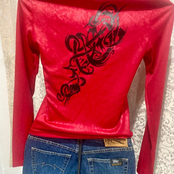 Ladies Parasuco 90’s Vintage Ergonomic Graffiti Blouse Sz M - Picture 6 of 6